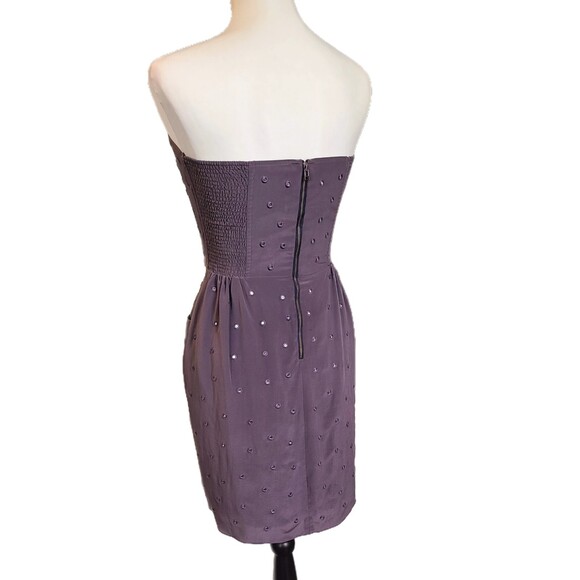 Rebecca Taylor | Lavender Dusk Silk Strapless Mirror Sequin Mini Dress, Size 6 - Picture 3 of 9